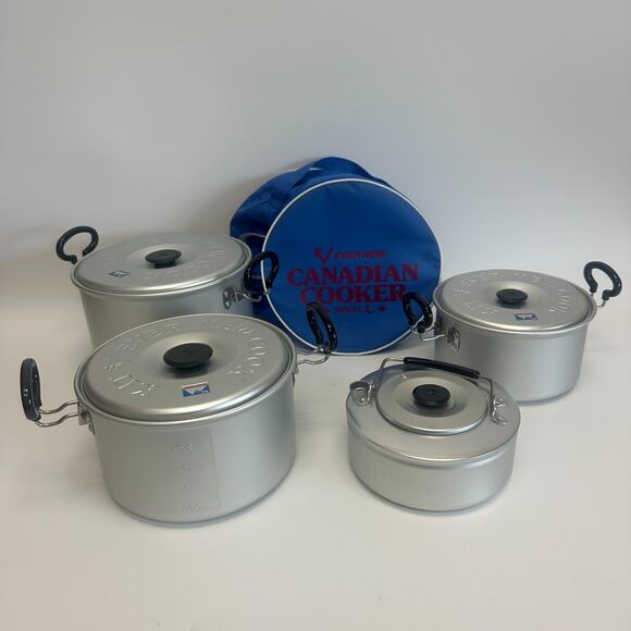 Vintage Ever New Canadian Cooker Model L Camping Pots Teapot Evernew